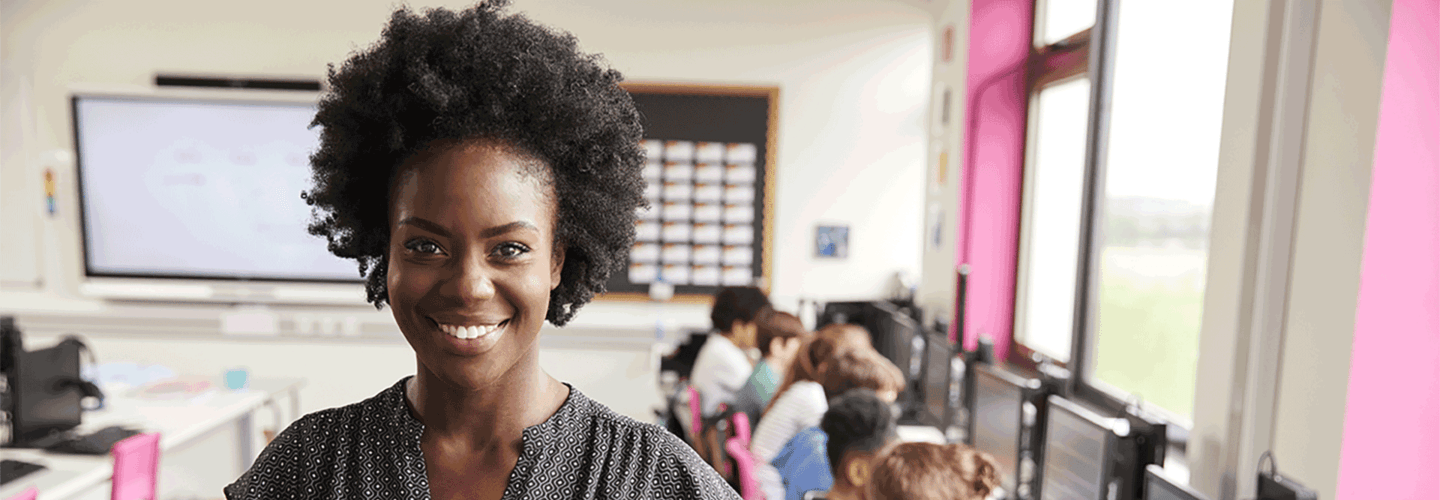 A teacher in a classroom