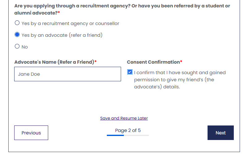 Refer a friend on our application form