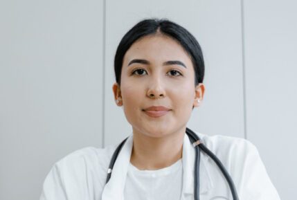 Image of a healthcare professional wearing white coat and stethoscope